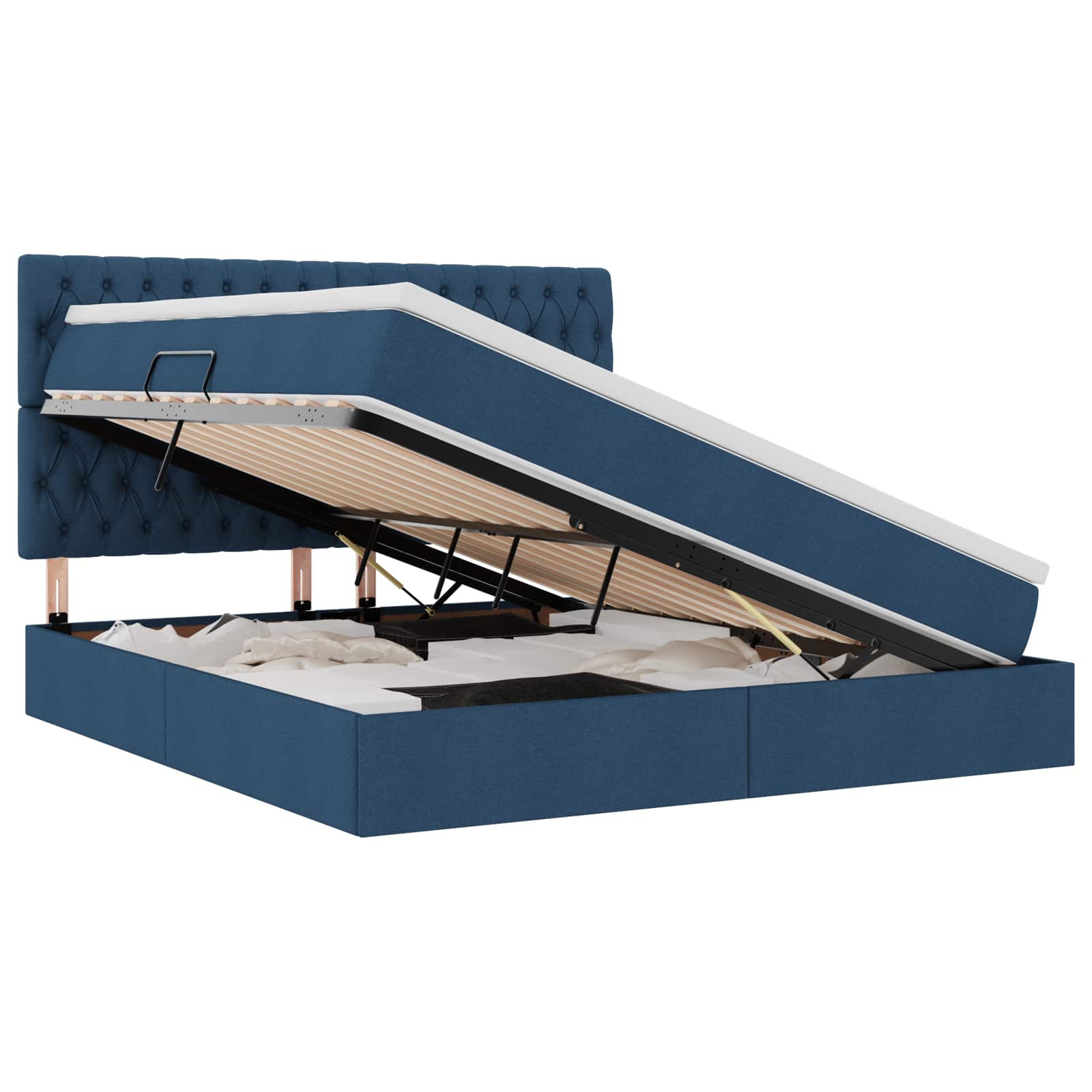 Krevet s prostorom za pohranu s LED-om Plava 180 x 200 cm