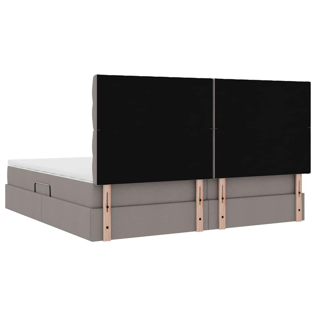 Krevet s prostorom za pohranu s LED-om Sivo-smeđa 200 x 200 cm