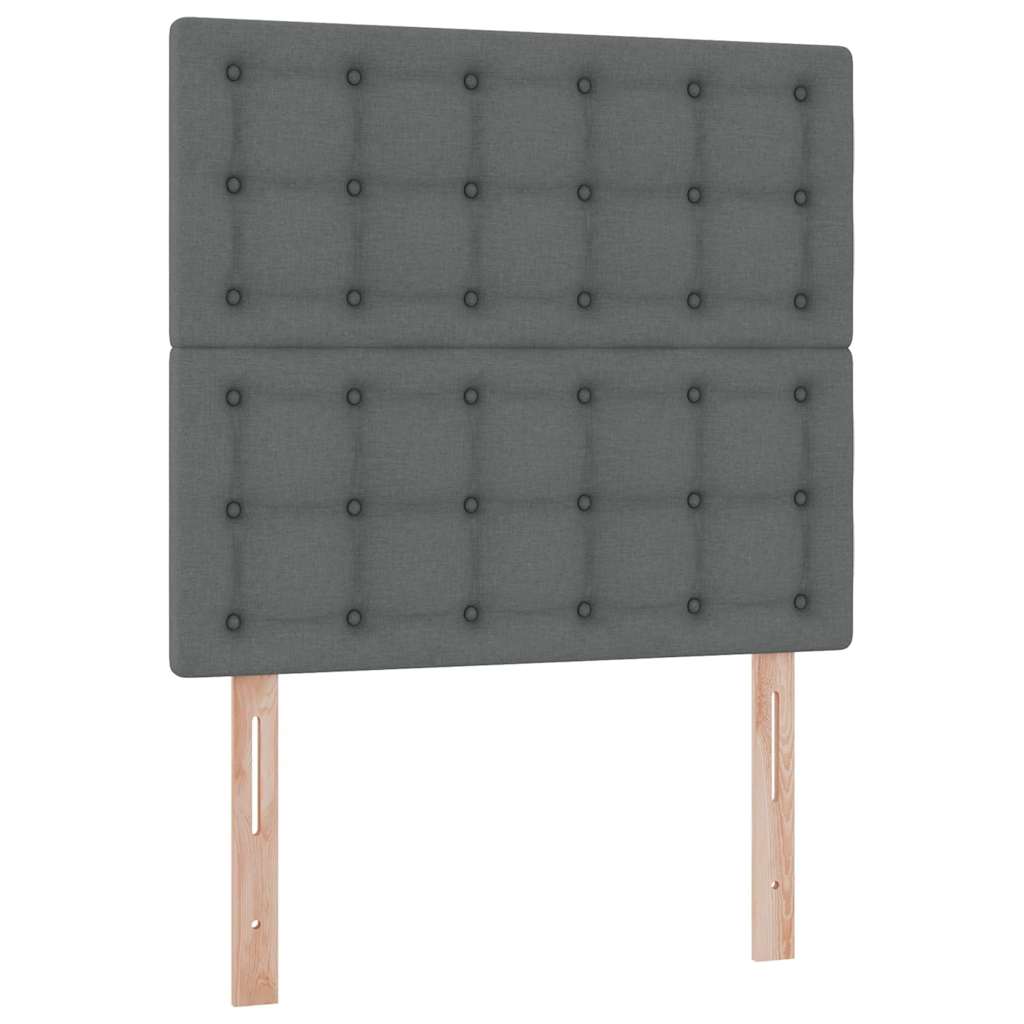 Krevet s prostorom za pohranu s LED-om Tamno siva 90 x 190 cm