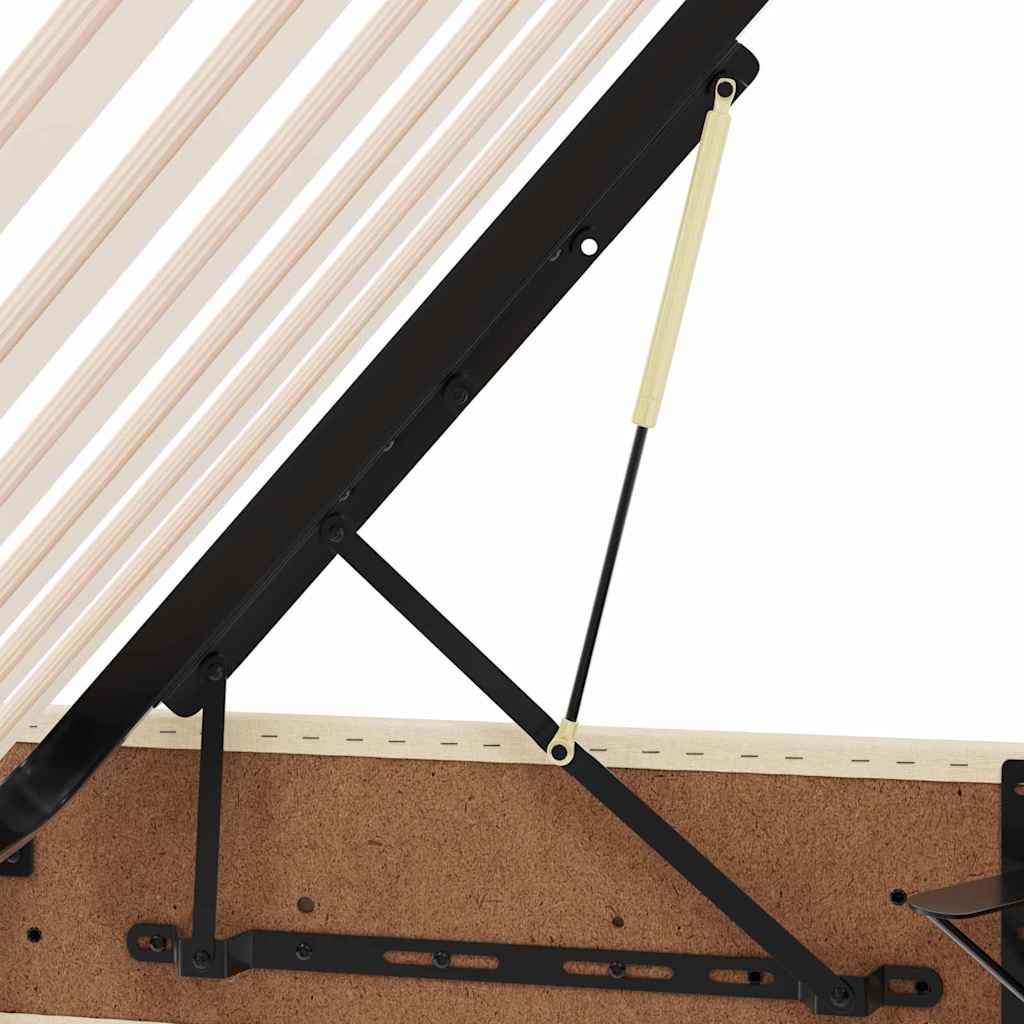 Krevet s prostorom za pohranu s LED-om Krema 90 x 190 cm