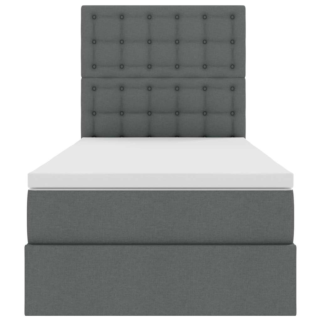 Krevet s prostorom za pohranu s LED-om Tamno siva 100 x 200 cm