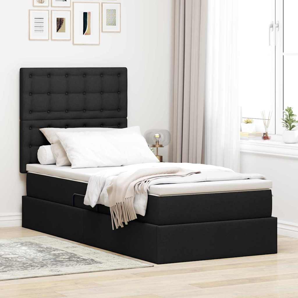 Krevet s prostorom za pohranu s LED-om Crna 100 x 200 cm