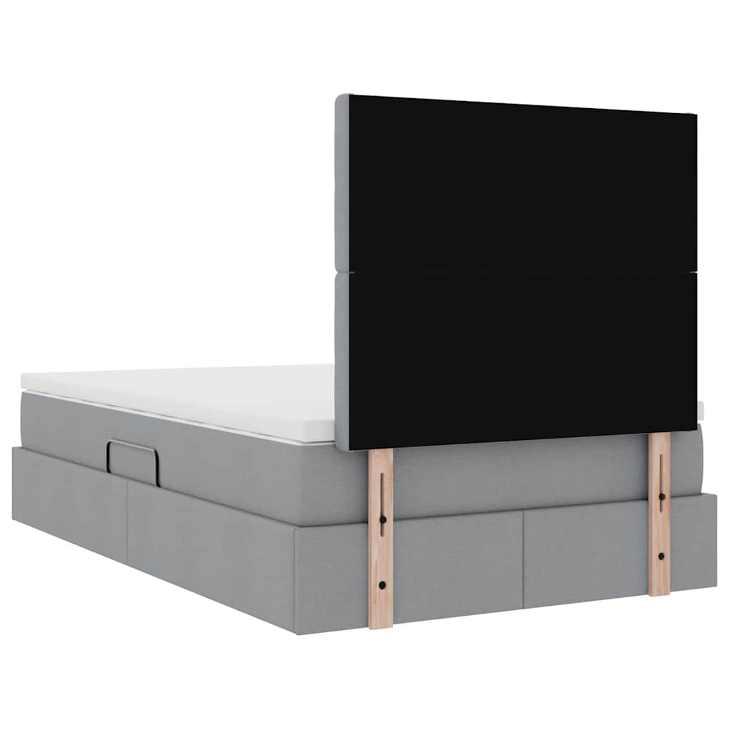 LED krevet za pohranu s madracem Svjetlosiva 120 x 190 cm