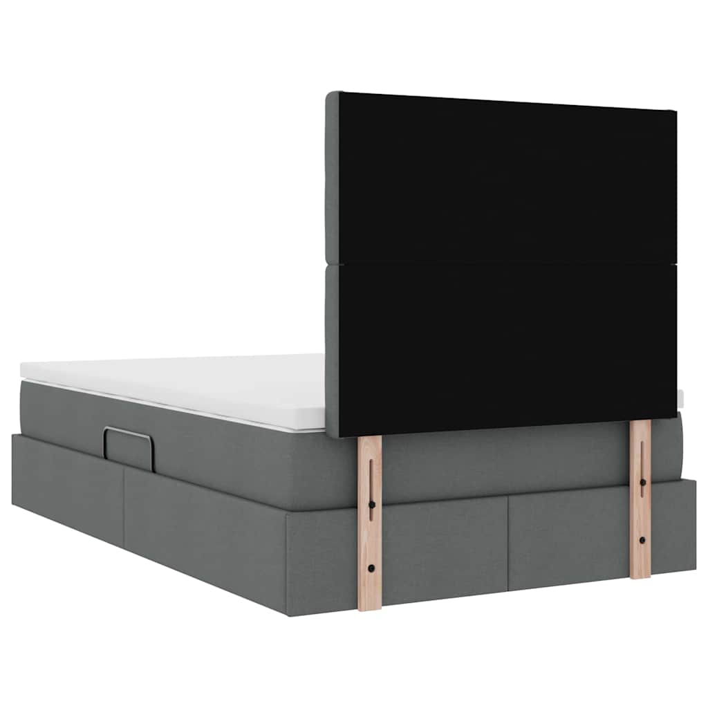 Krevet s prostorom za pohranu s LED-om Tamno siva 120 x 190 cm