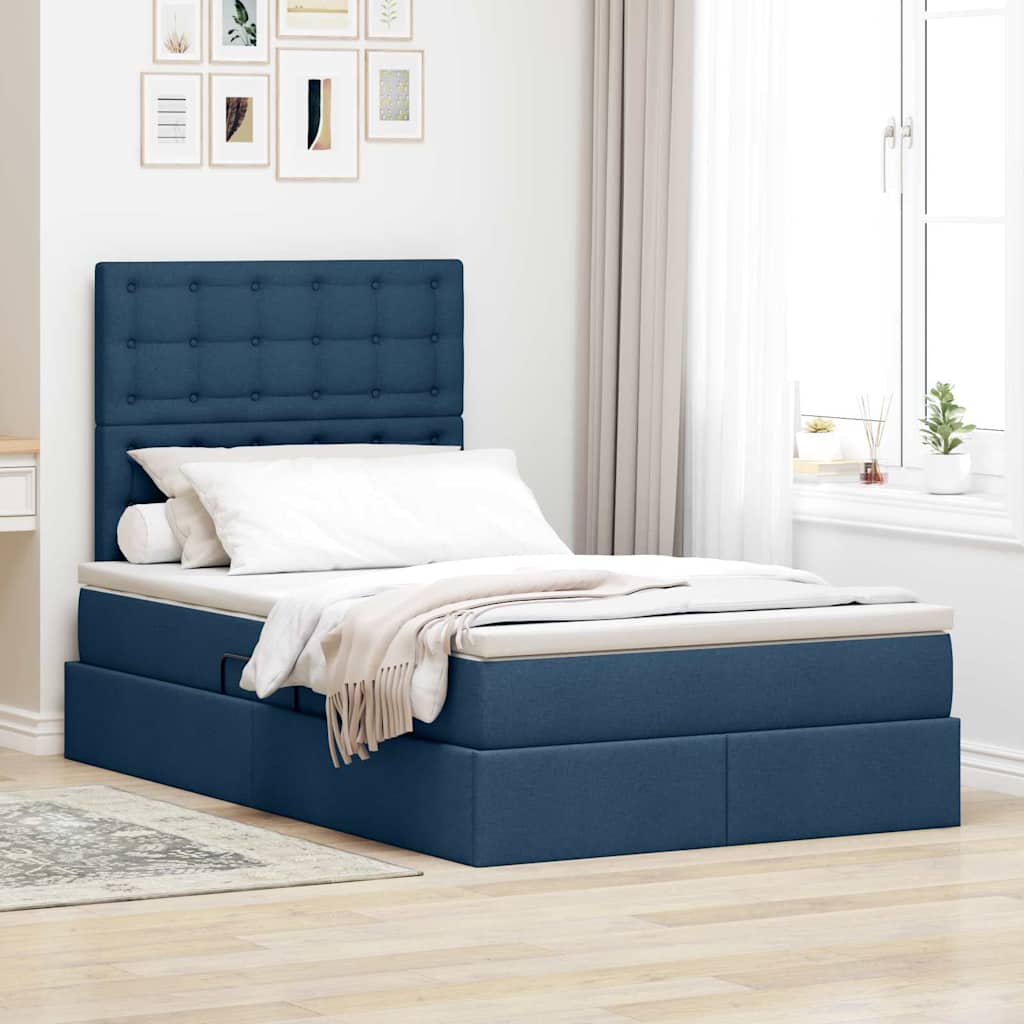 Krevet s prostorom za pohranu s LED-om Plava 120 x 190 cm