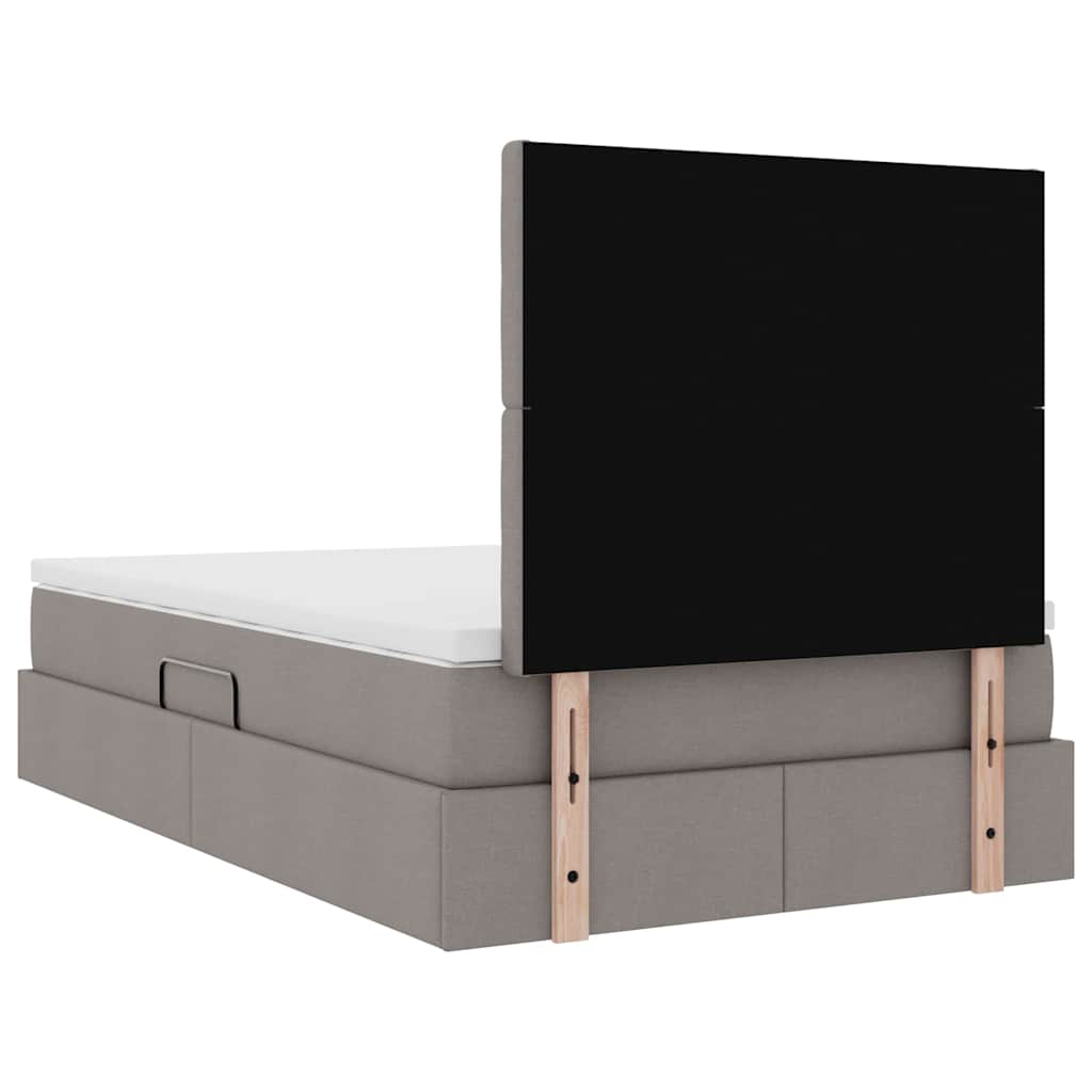 Krevet s prostorom za pohranu s LED-om Sivo-smeđa 120 x 200 cm