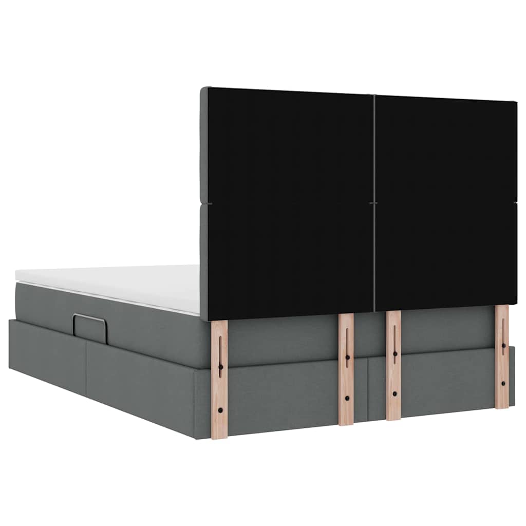 Krevet s prostorom za pohranu s LED-om Tamno siva 140 x 190 cm