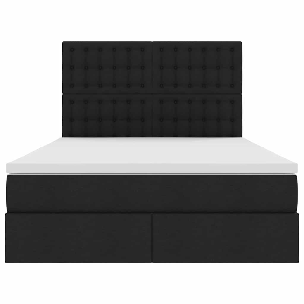 Krevet s prostorom za pohranu s LED-om Crna 140 x 200 cm