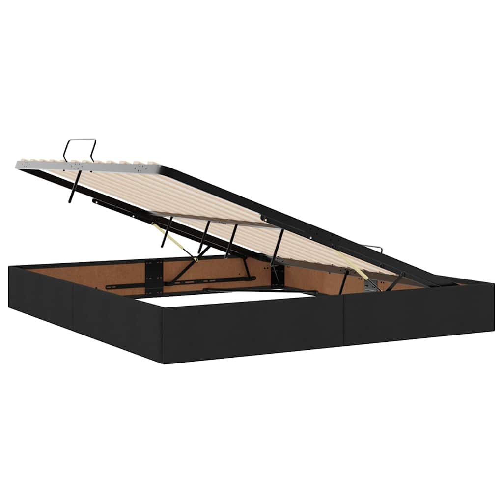 Krevet s prostorom za pohranu s LED-om Crna 160 x 200 cm