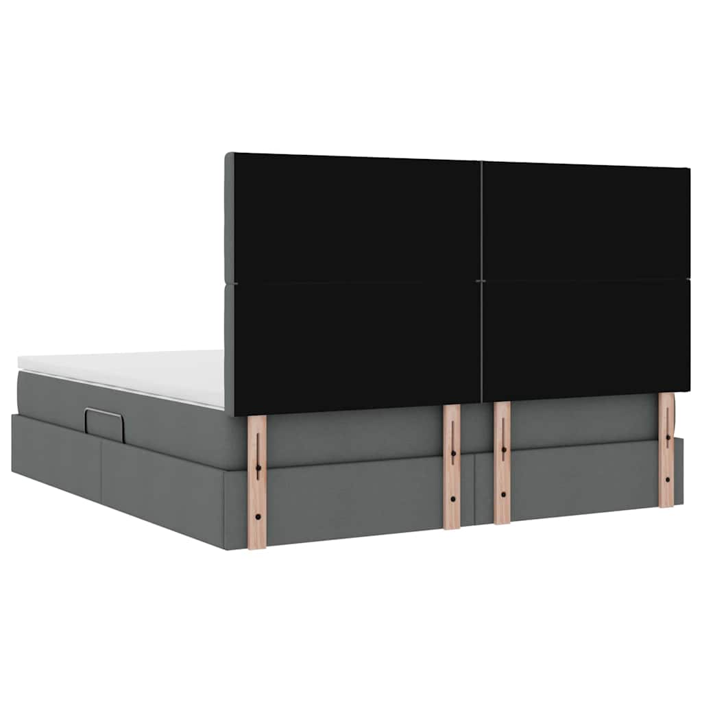 Krevet s prostorom za pohranu s LED-om Tamno siva 180 x 200 cm