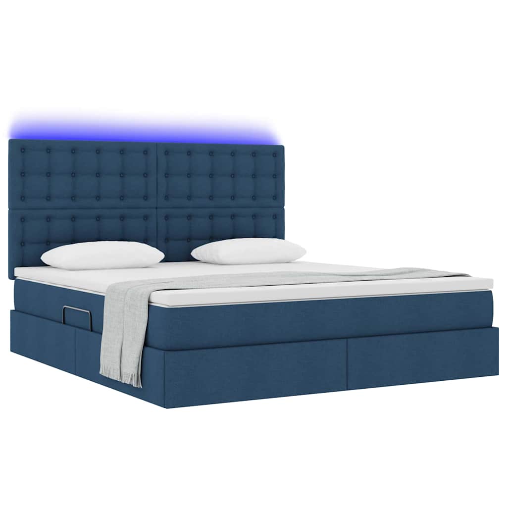 Krevet s prostorom za pohranu s LED-om Plava 180 x 200 cm