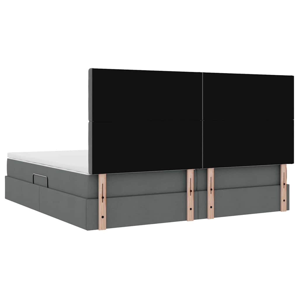 Krevet s prostorom za pohranu s LED-om Tamno siva 200 x 200 cm