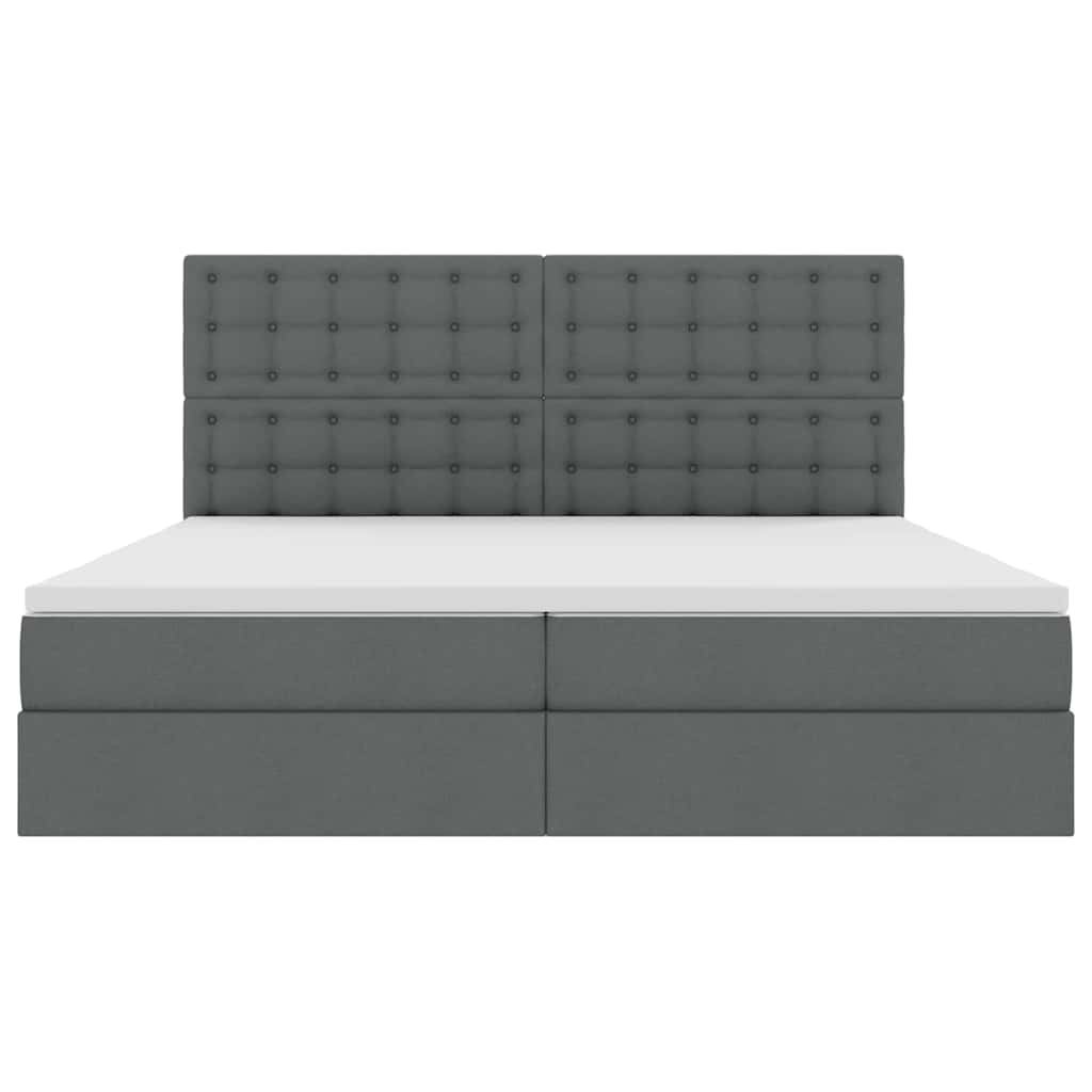 Krevet s prostorom za pohranu s LED-om Tamno siva 200 x 200 cm