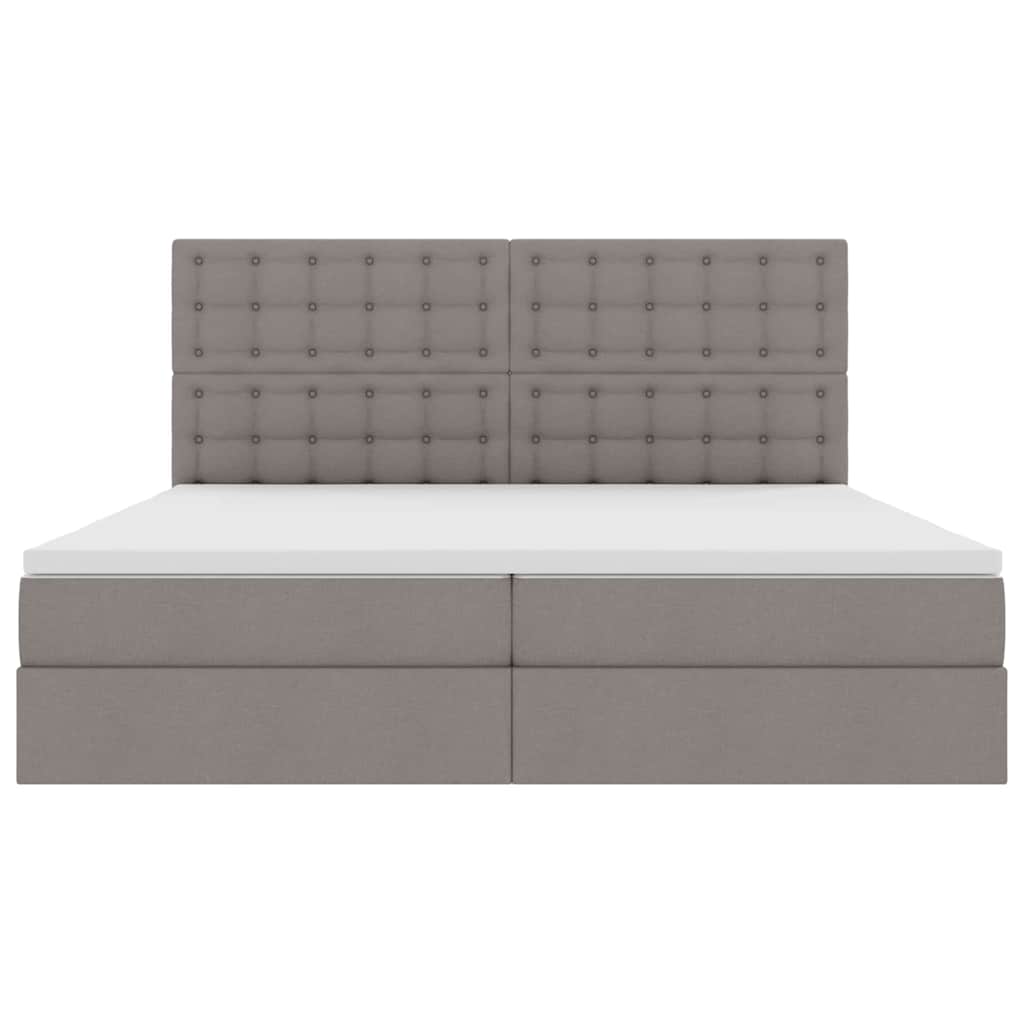 Krevet s prostorom za pohranu s LED-om Sivo-smeđa 200 x 200 cm