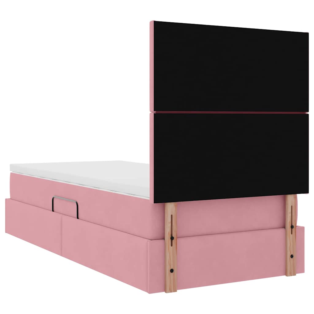 Krevet s prostorom za pohranu s LED-om Ružičasta 90 x 190 cm