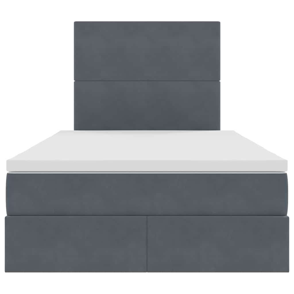 Krevet s prostorom za pohranu s LED-om Tamno siva 120 x 190 cm