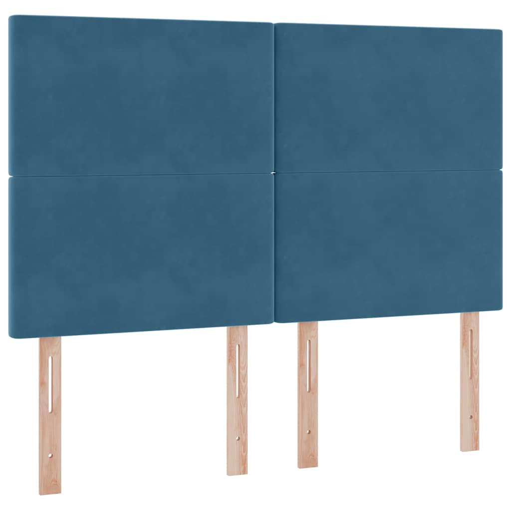 Krevet s prostorom za pohranu s LED-om Tamno plava 140 x 190 cm