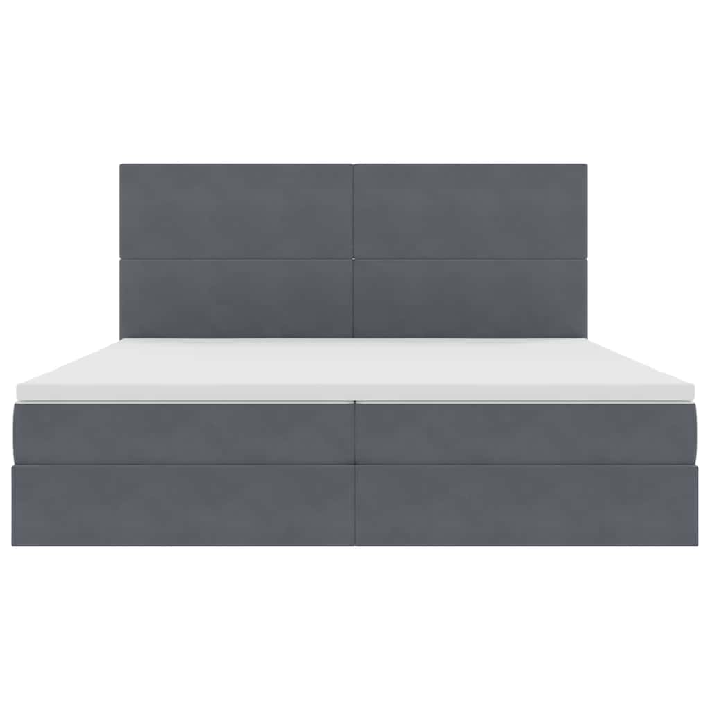 Krevet s prostorom za pohranu s LED-om Tamno siva 200 x 200 cm