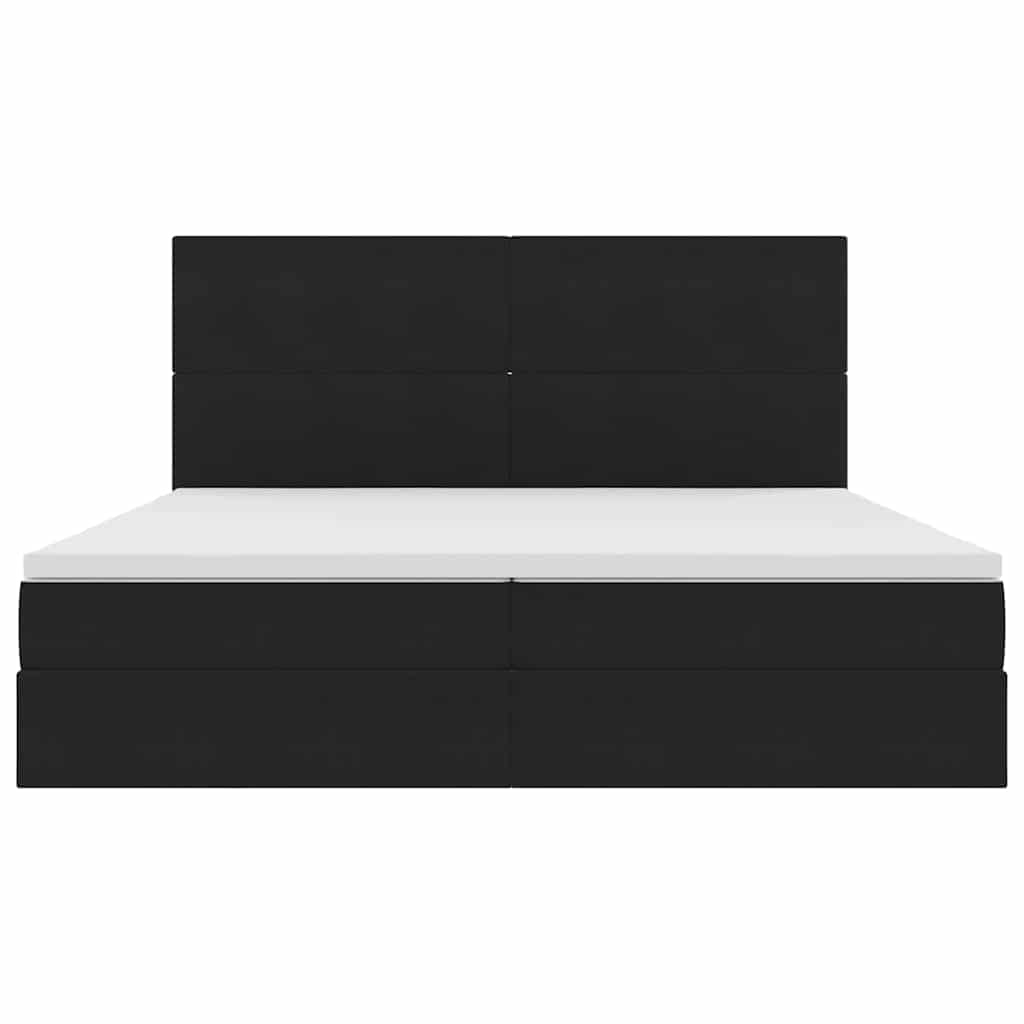 Krevet s prostorom za pohranu s LED-om Crna 200 x 200 cm Baršun