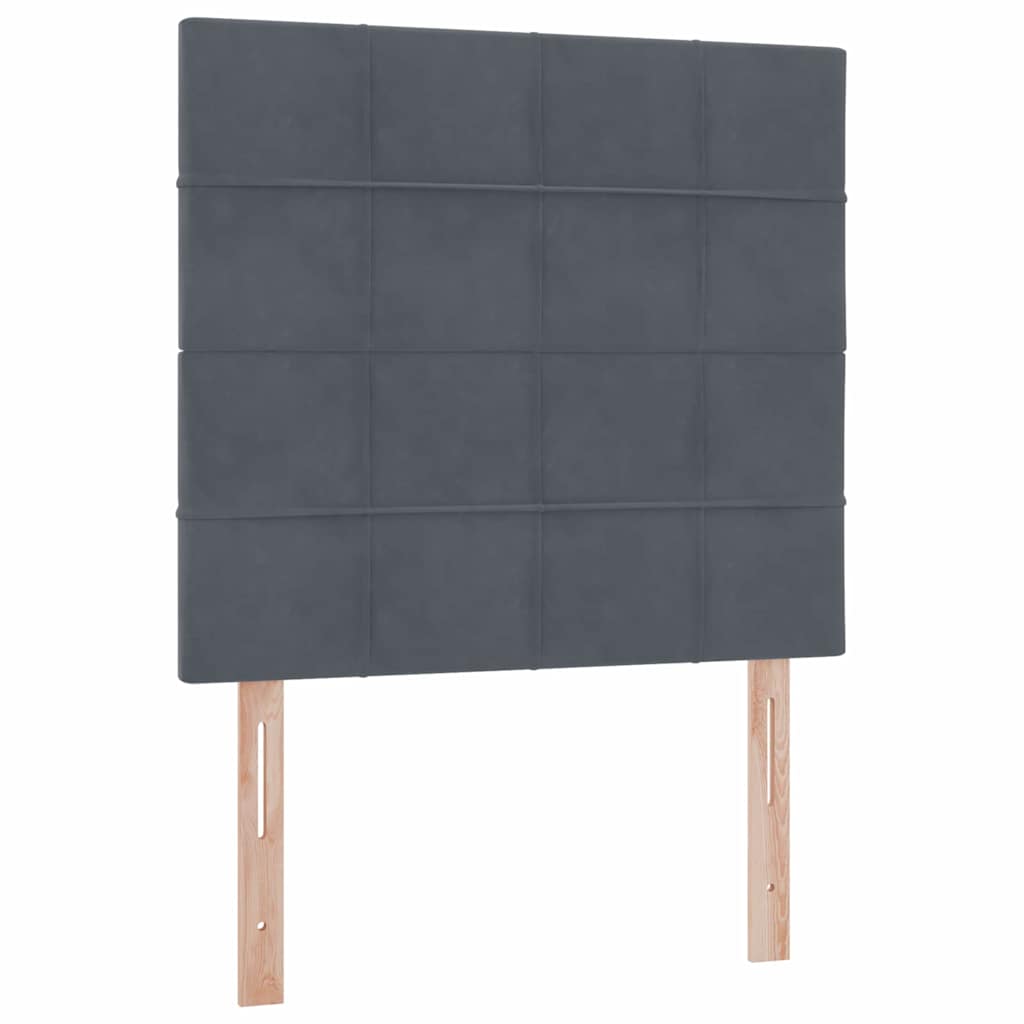 LED krevet za pohranu s madracem Tamnosiva 90 x 190 cm Baršun