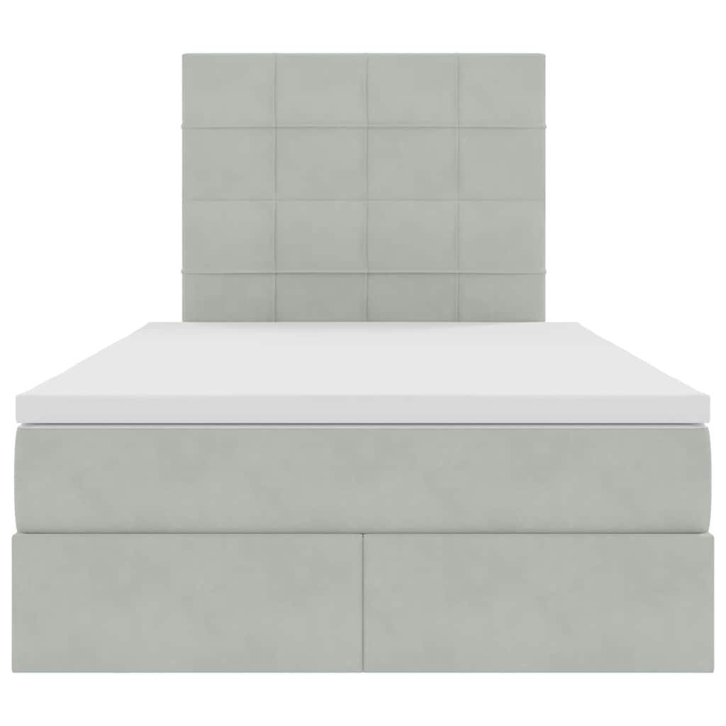 LED krevet za pohranu s madracem Svjetlosiva 120 x 190 cm