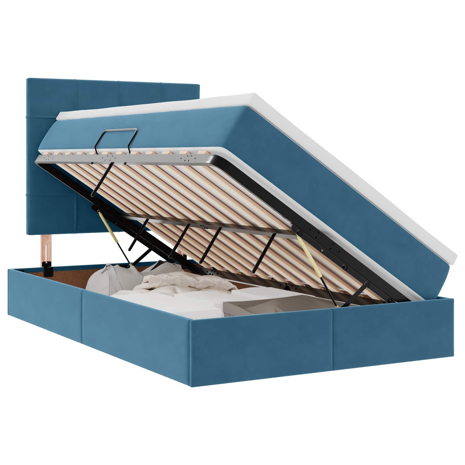 Krevet s prostorom za pohranu s LED-om Plava 120 x 190 cm