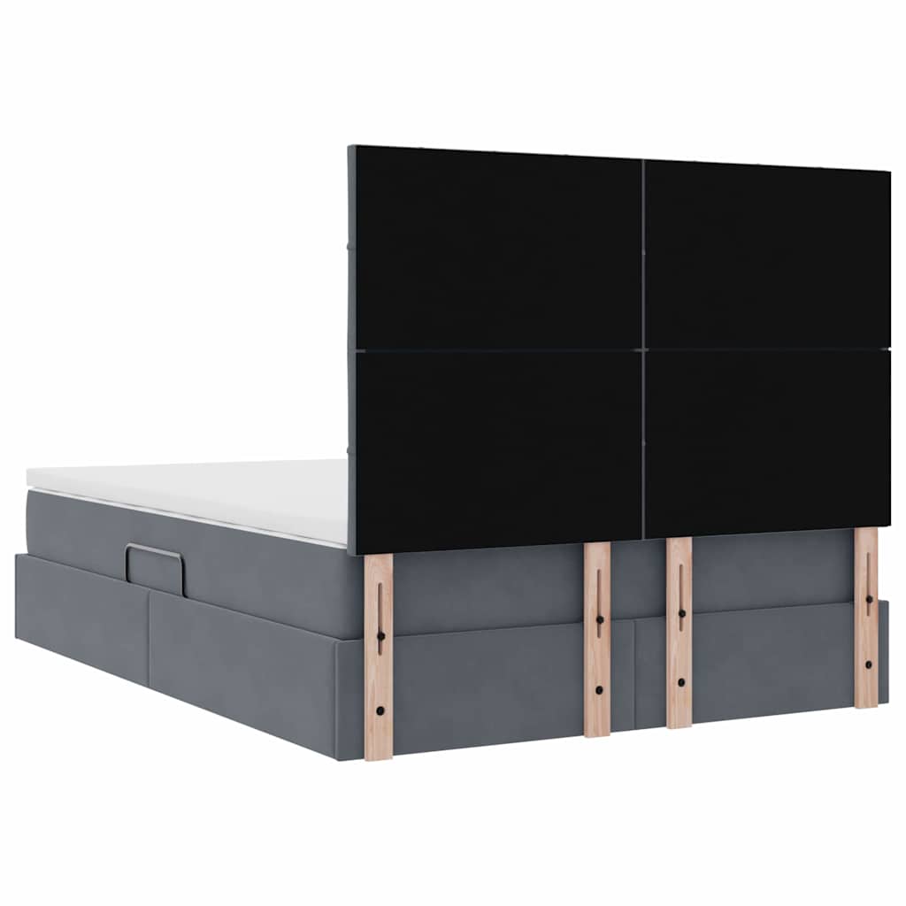 Krevet s prostorom za pohranu s LED-om Tamno siva 140 x 190 cm