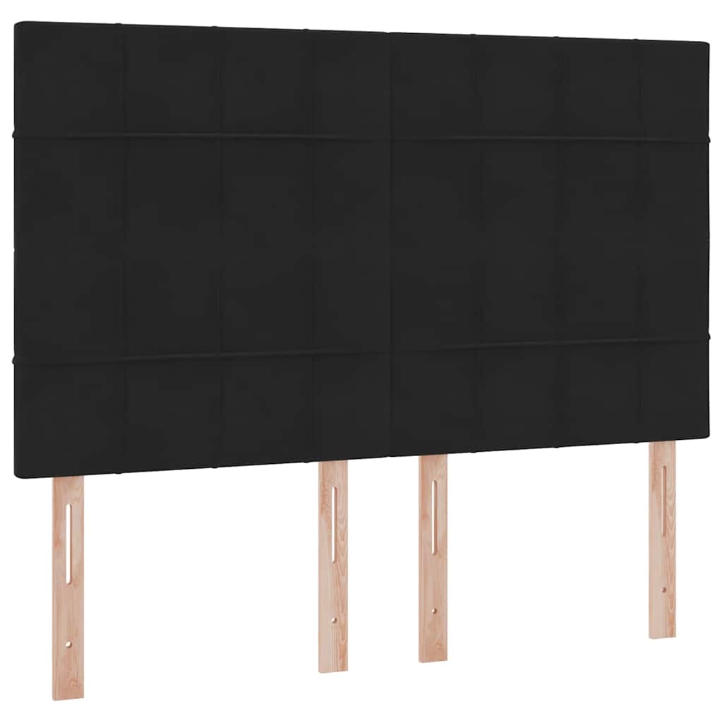 Krevet s prostorom za pohranu s LED-om Crna 140 x 200 cm Baršun