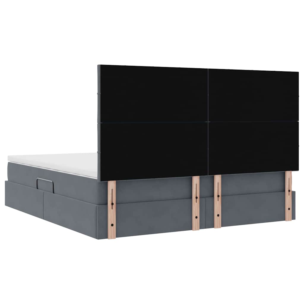 Krevet s prostorom za pohranu s LED-om Tamno siva 180 x 200 cm