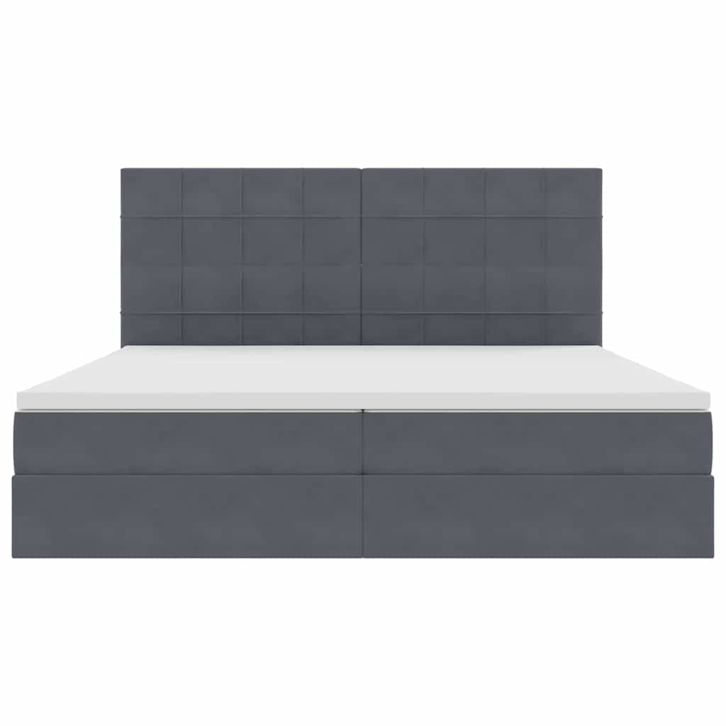 Krevet s prostorom za pohranu s LED-om Tamno siva 200 x 200 cm