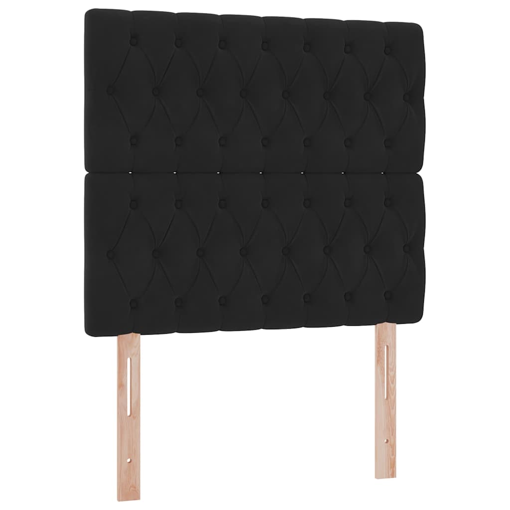 Krevet s prostorom za pohranu s LED-om Crna 90 x 200 cm Baršun