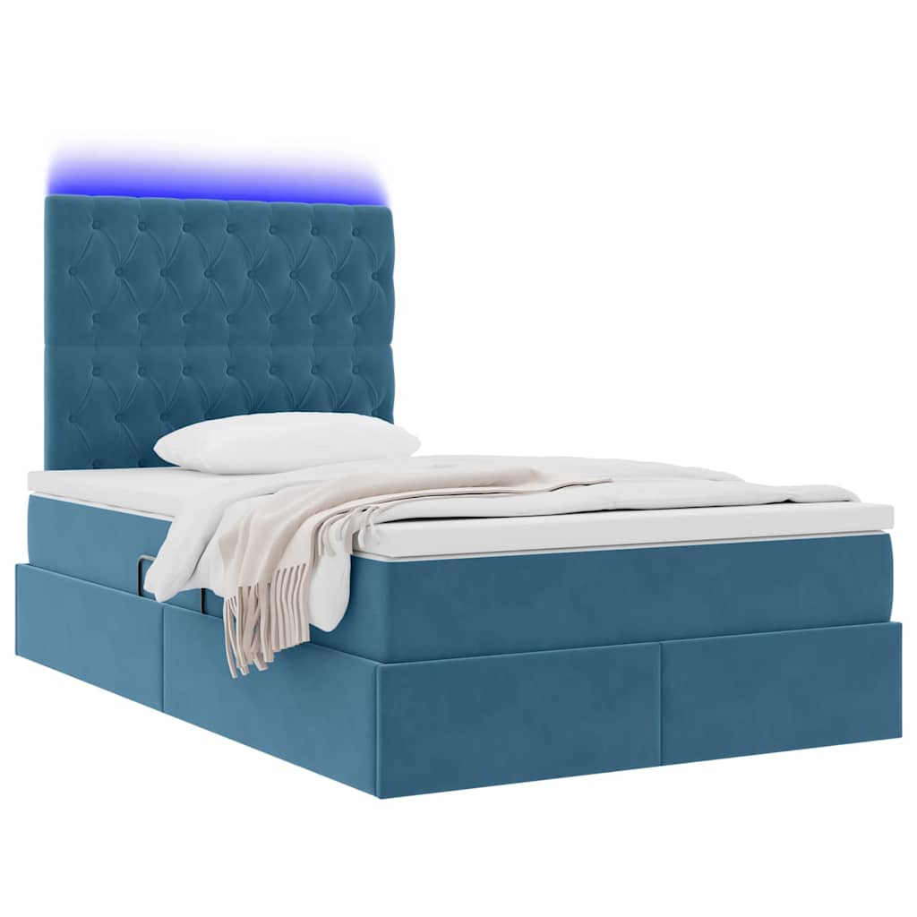 Krevet s prostorom za pohranu s LED-om Plava 120 x 190 cm