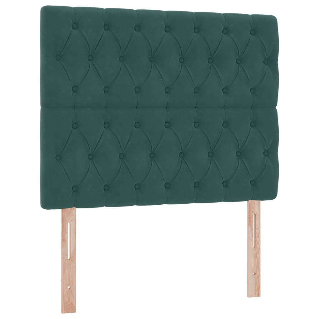 LED krevet za pohranu s madracem Tamnozelena 120 x 200 cm