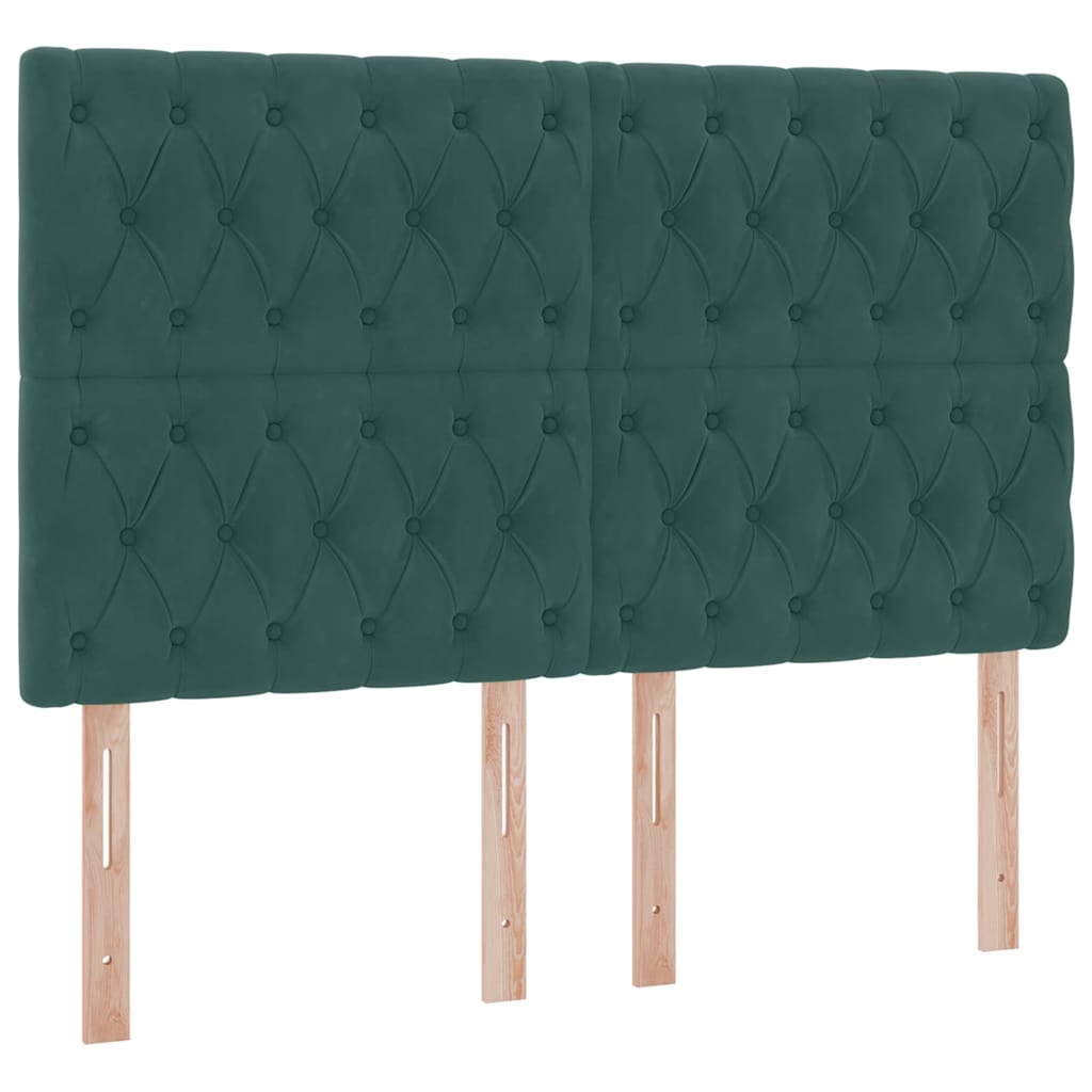 Krevet s prostorom za pohranu s LED-om Tamnozelena 140 x 200 cm