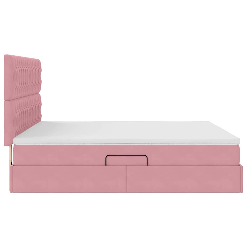 Krevet s prostorom za pohranu s LED-om Ružičasta 160 x 200 cm