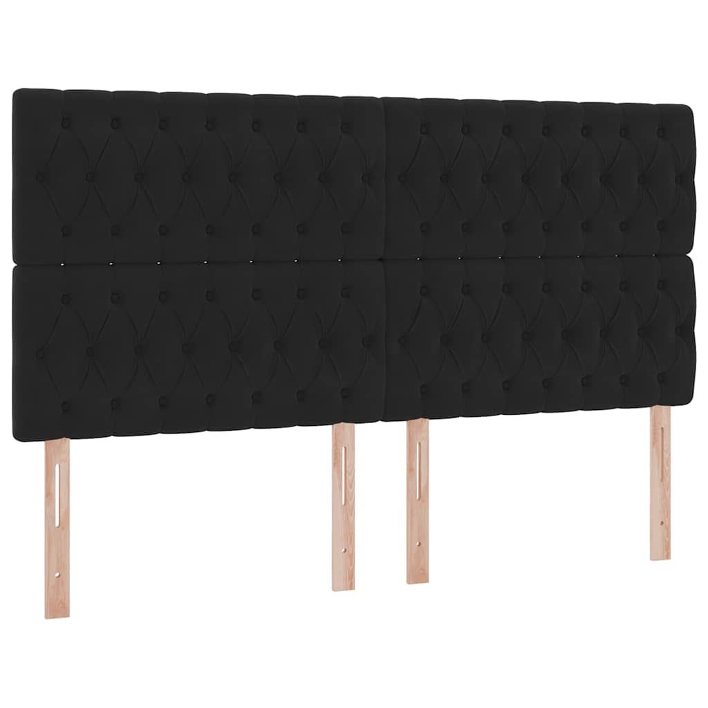 LED krevet za pohranu s madracem Crna 180 x 200 cm Baršun