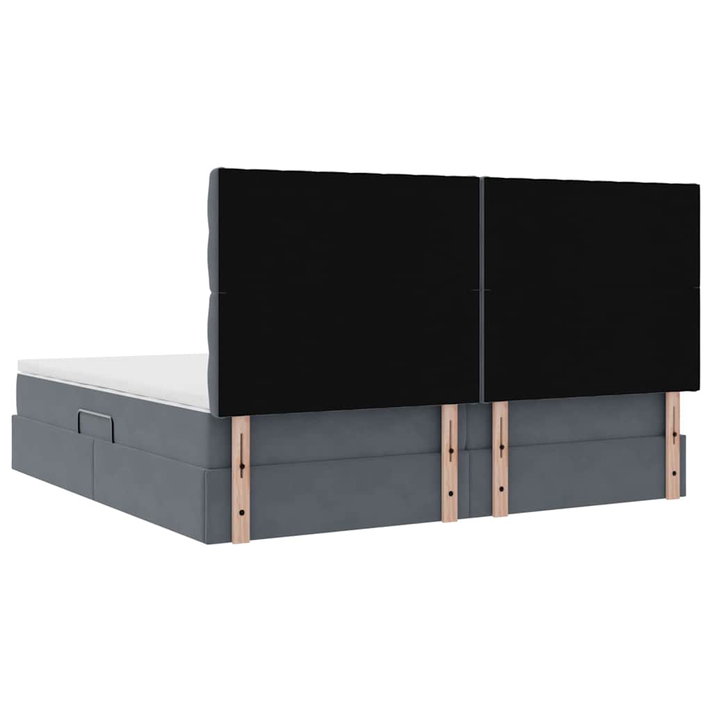 Krevet s prostorom za pohranu s LED-om Tamno siva 200 x 200 cm