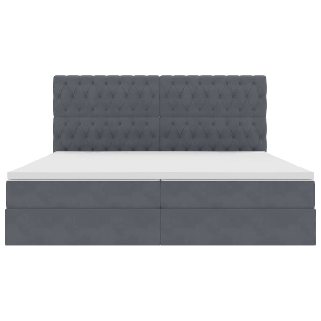 Krevet s prostorom za pohranu s LED-om Tamno siva 200 x 200 cm