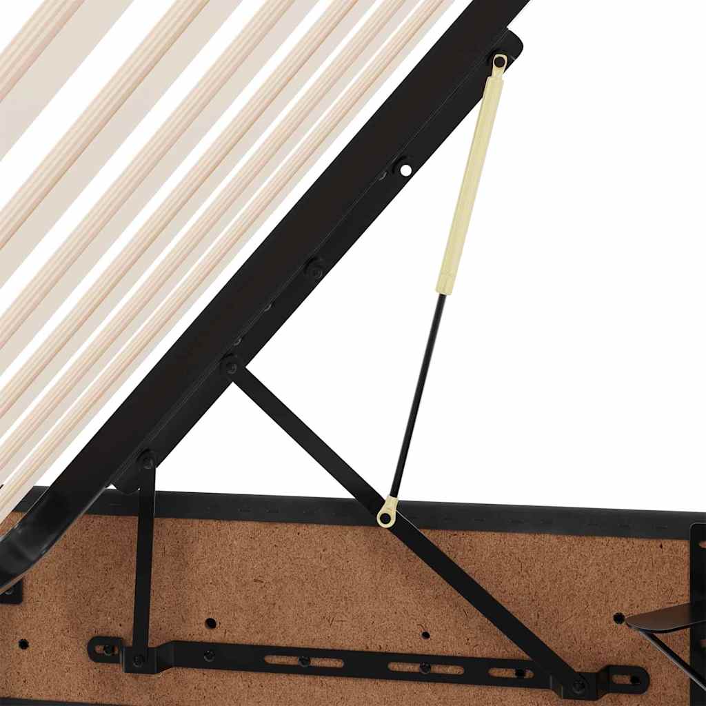 Krevet s prostorom za pohranu s LED-om Crna 90 x 190 cm Baršun