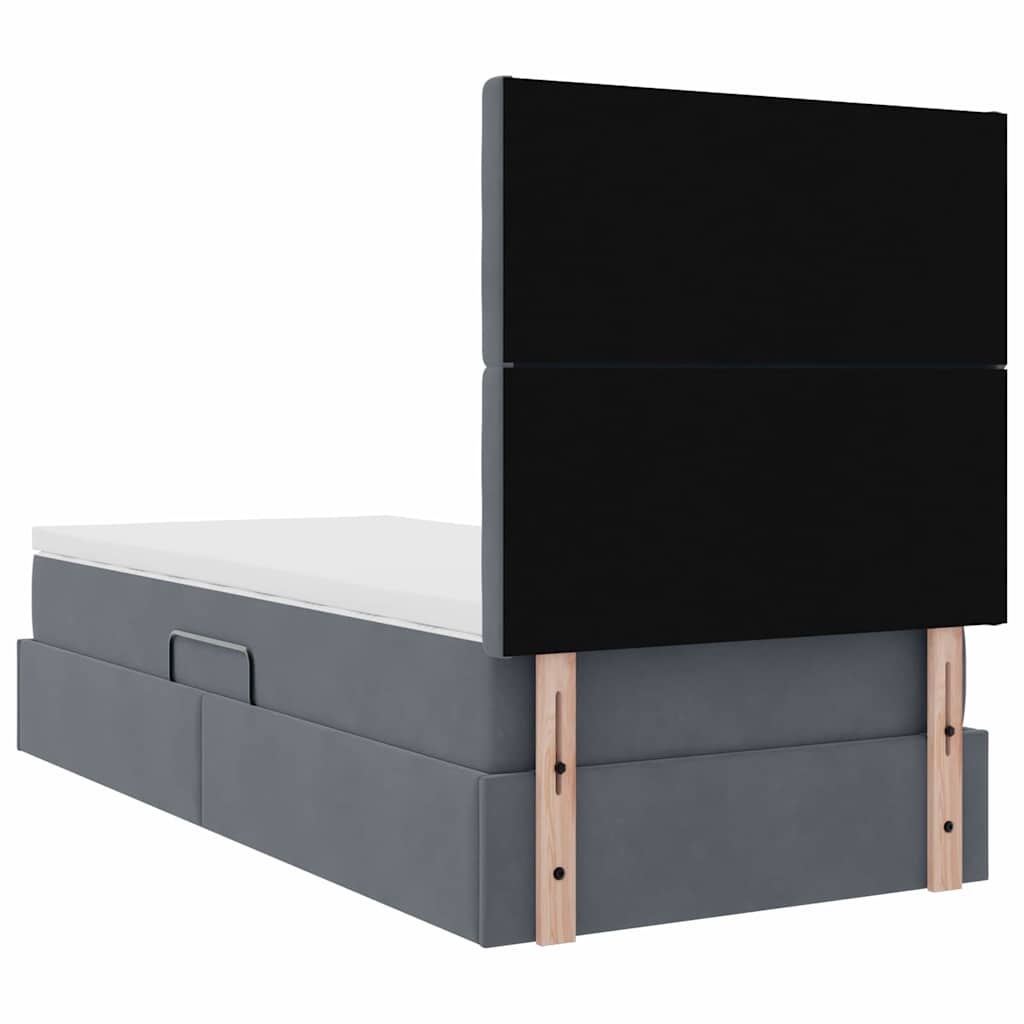 Krevet s prostorom za pohranu s LED-om Tamno siva 90 x 200 cm