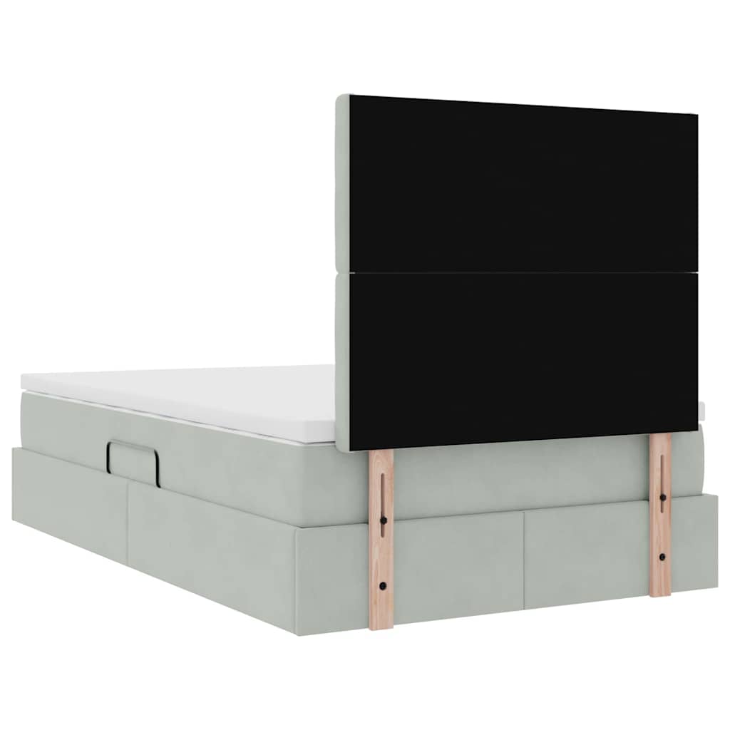 LED krevet za pohranu s madracem Svjetlosiva 120 x 200 cm