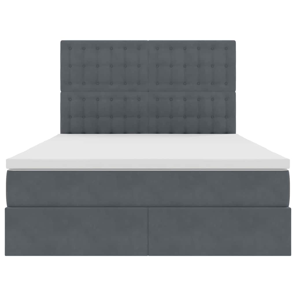 Krevet s prostorom za pohranu s LED-om Tamno siva 140 x 190 cm