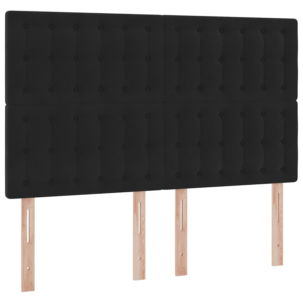 Krevet s prostorom za pohranu s LED-om Crna 140 x 190 cm Baršun