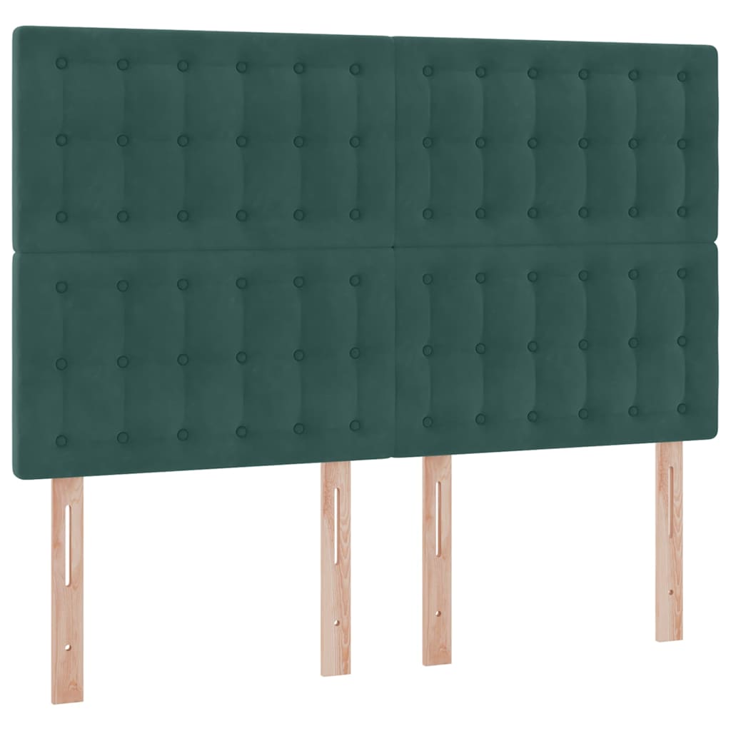 Krevet s prostorom za pohranu s LED-om Tamnozelena 140 x 190 cm