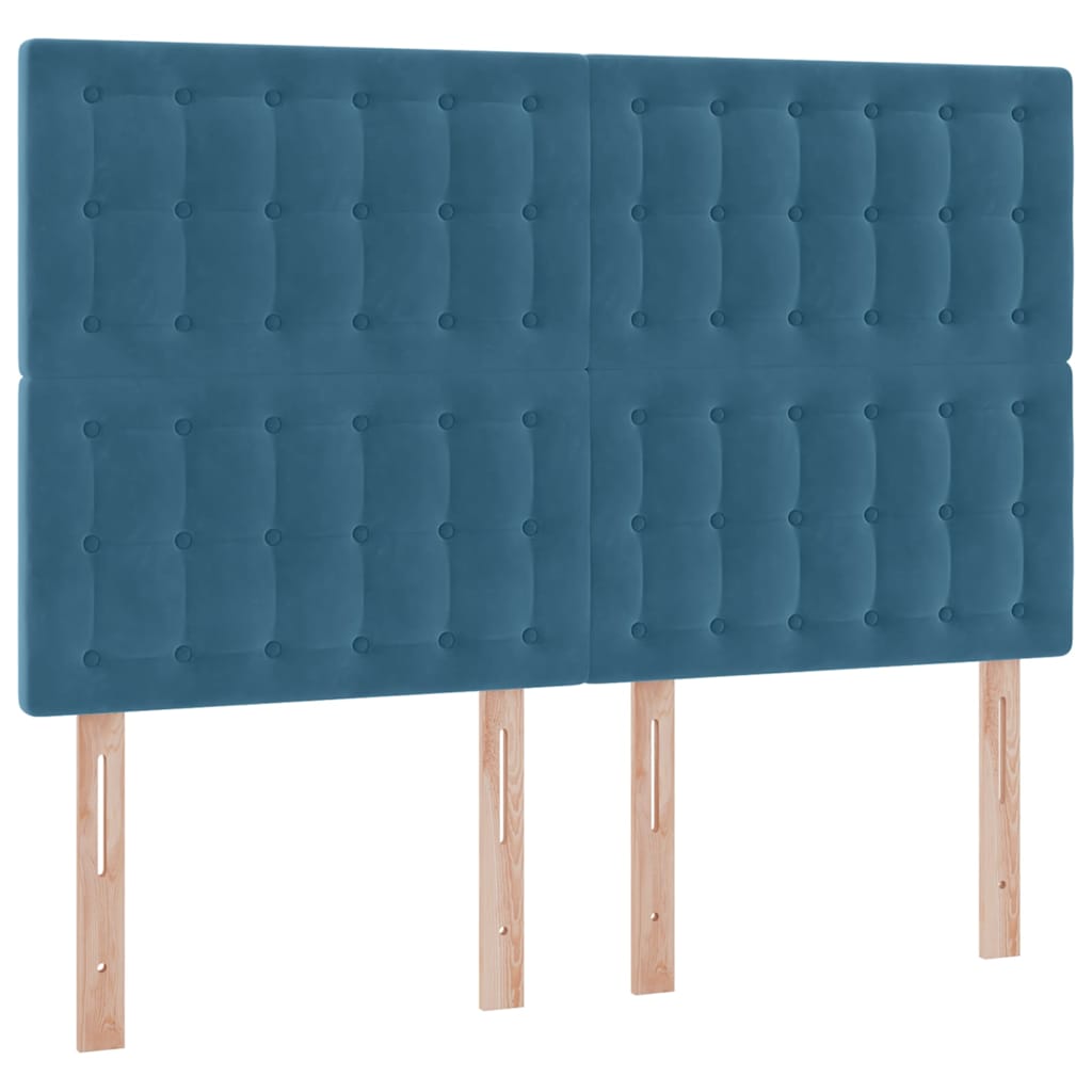 Krevet s prostorom za pohranu s LED-om Tamno plava 140 x 190 cm