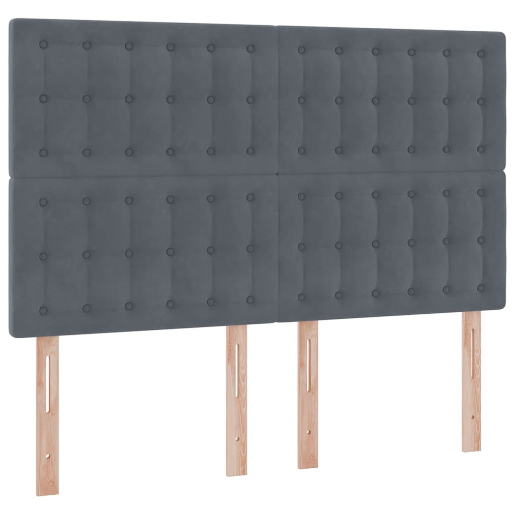 Krevet s prostorom za pohranu s LED-om Tamno siva 140 x 200 cm