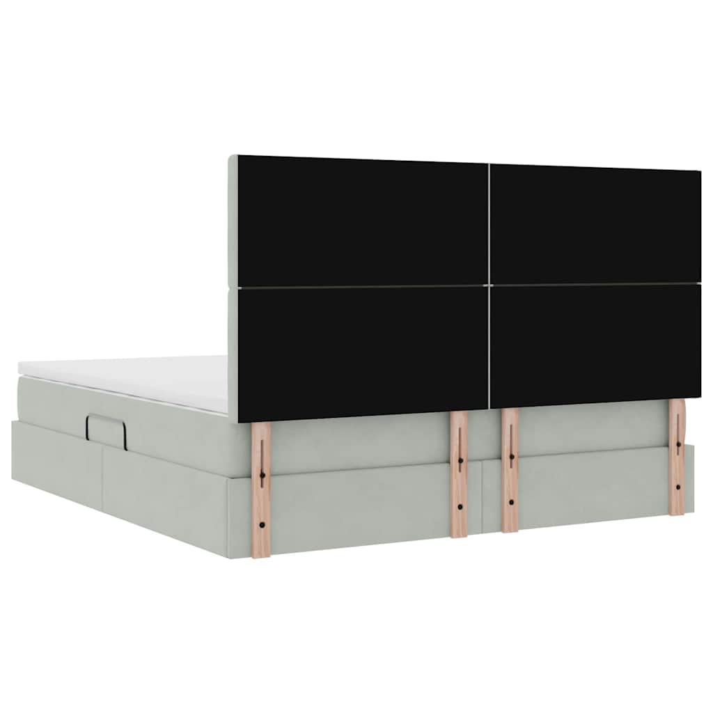 LED krevet za pohranu s madracem Svjetlosiva 160 x 200 cm
