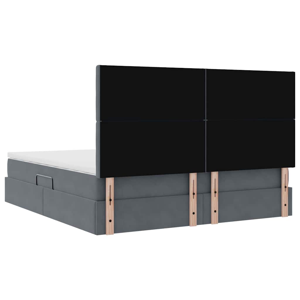 Krevet s prostorom za pohranu s LED-om Tamno siva 160 x 200 cm