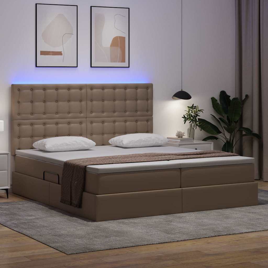 Krevet s prostorom za pohranu s LED-om Kapućino 200 x 200 cm