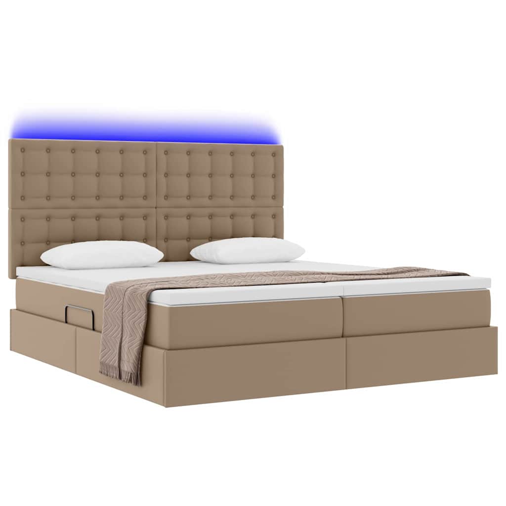 Krevet s prostorom za pohranu s LED-om Kapućino 200 x 200 cm